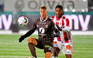 Kent Håvard Eriksen under eliteseriekampen i fotball mellom Tromsø og Mjøndalen på Alfheim Stadion. Foto: Rune Stoltz Bertinussen / NTB