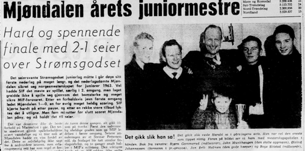 Unggutta ble behørig bejublet etter NM-gull for juniorer i 1963 – med dagens jubilant som burvokterhelt. Faksimile: Fremtiden 14.02.63