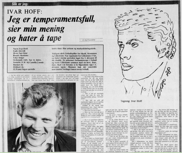En åpenhjertig Ivar Hoff presenterte seg for Buskeruds fotballinteresserte. Faksimile: Fremtiden 29.04.78