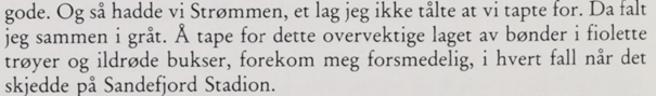 Forfatteren Dag Solstad satte ikke særlig pris på Strømmen på 1950-tallet. Faksimile: Michelet, Jon og Dag Solstad: VM i fotball 1982.