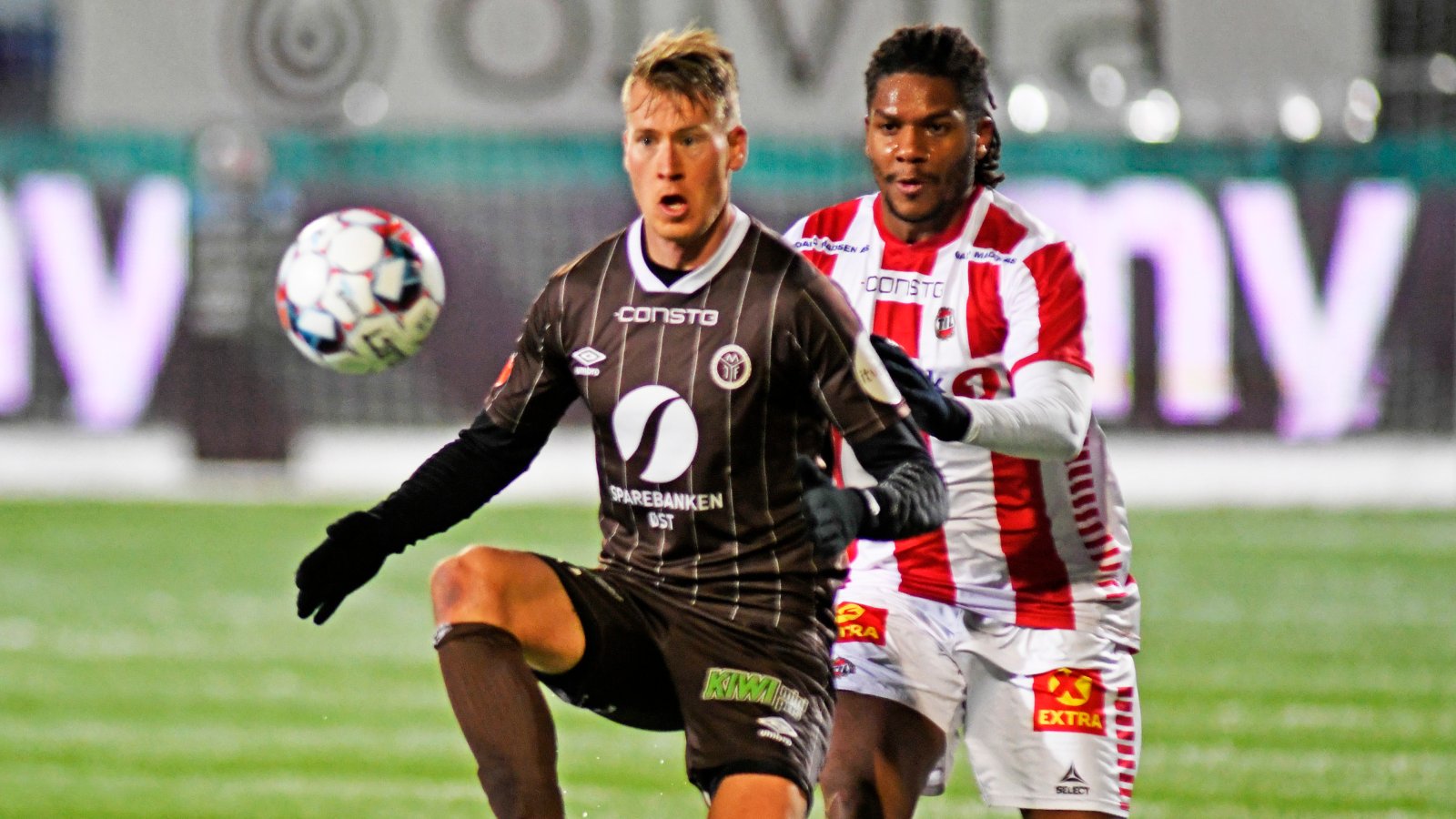 Kent Håvard Eriksen under eliteseriekampen i fotball mellom Tromsø og Mjøndalen på Alfheim Stadion. Foto: Rune Stoltz Bertinussen / NTB